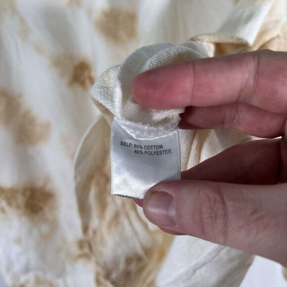 Jane Delancey Sweater Women's Large White Yellow Crew Neck Long Sleeve Pullover - Picture 4 of 7